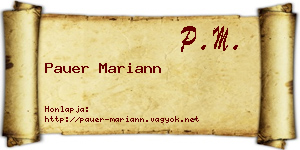 Pauer Mariann névjegykártya