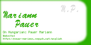 mariann pauer business card